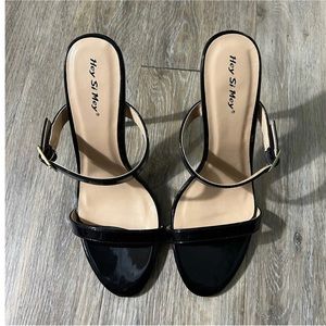 Black Strapless High Heels